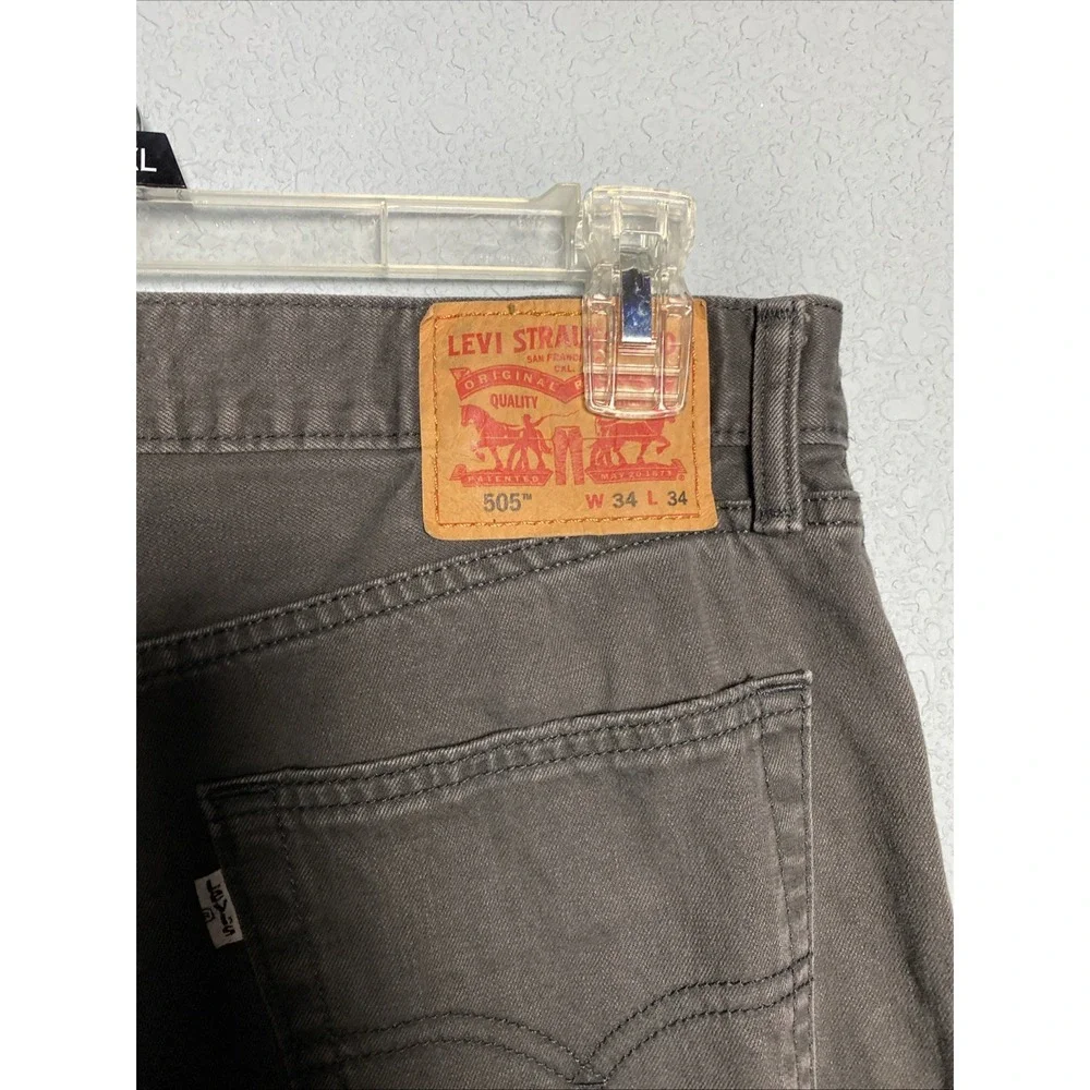 Vintage Levi's 505‎ 34x34 Men's Straight Leg Regular Fit Jeans Dark Gray